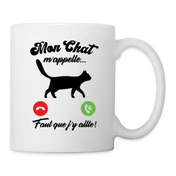 Mon chat m'appelle - Mug blanc - blanc - Droite