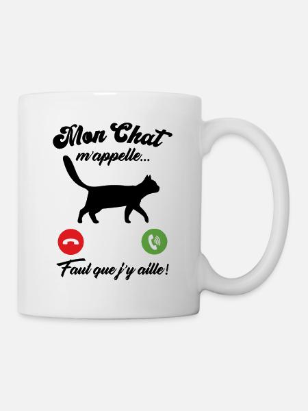 Mon chat m'appelle - Mug blanc - blanc