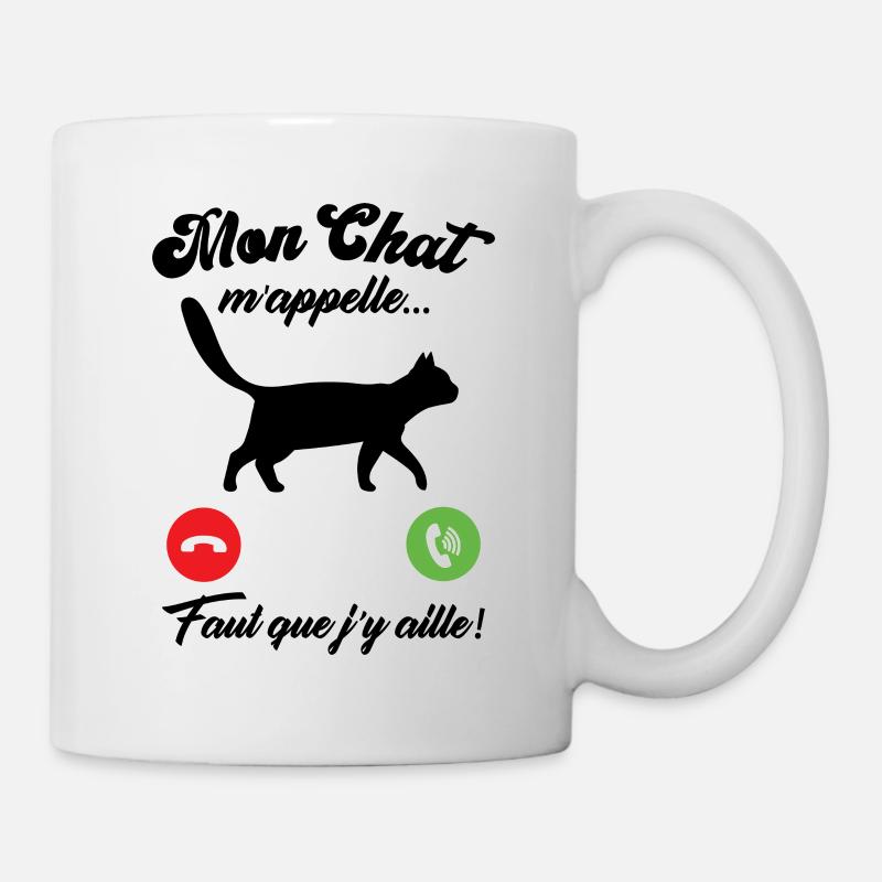 Mon chat m'appelle - Mug blanc - blanc