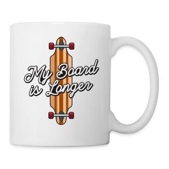 Ma planche est un longboarder - Mug blanc - blanc - Droite