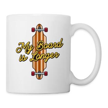 Ma planche est un longboarder - Mug blanc - blanc - Droite