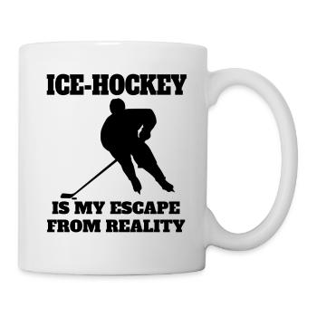 Eishockey Wintersport Geschenk Eishockeyteam - Tasse - Weiß - Rechts