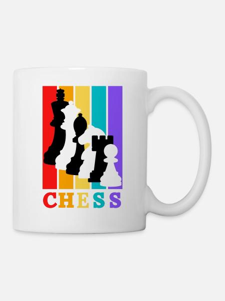 Chess pieces coloured t-shirt - Mug - white