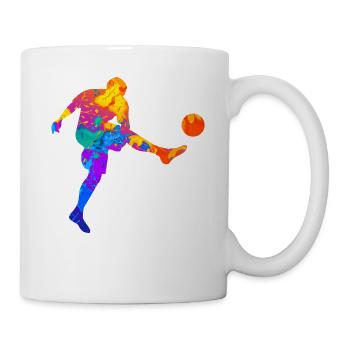 Fußball Fußballer Fußballverein Silhouette - Tasse - Weiß - Rechts