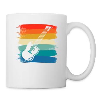 Retro Vintage Classic Bass Guitar Instrument Guita - Mug - white - Right