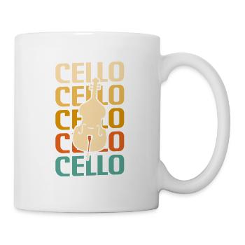 Instrument de violoncelle classique rétro vintage - Mug blanc - blanc - Droite