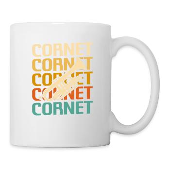 Retro Vintage Classic Cornet Player Instrument - Mug - white - Right