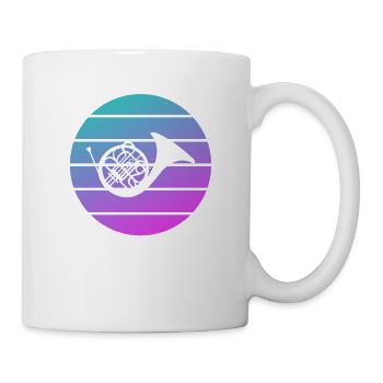 Retro Vintage Classic Français Horn Player - Mug blanc - blanc - Droite