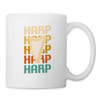 Retro Vintage Classic Harp Instrument Guita - Mug - white - Right