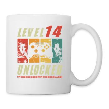 Level 14 Unlocked Gamer Turning 14th Birthday Gift - Tasse - Weiß - Rechts