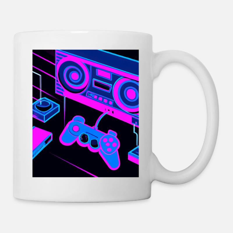 Vaporwave Aesthetic Gaming Konsole Controller - Tasse - Weiß