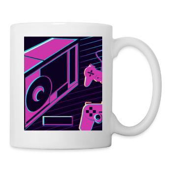 Vaporwave Aesthetic Gaming Konsole Zukunft - Tasse - Weiß - Rechts