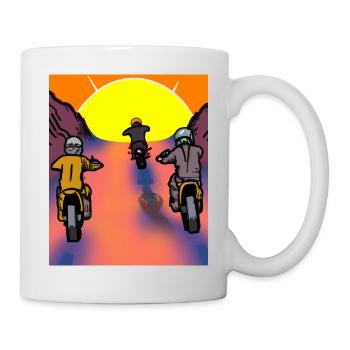 Vaporwave Aesthetic Sonnenuntergang Berge - Tasse - Weiß - Rechts