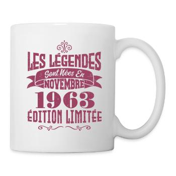 Les Légendes Sont Nées En Novembre 1963. Anniv - Mug blanc - blanc - Droite