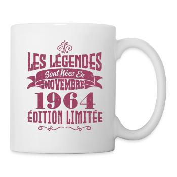 Les légendes sont nées en novembre 1964 - Annive. - Mug blanc - blanc - Droite