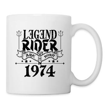 Legend rider Are born in 1974 - Mug blanc - blanc - Droite