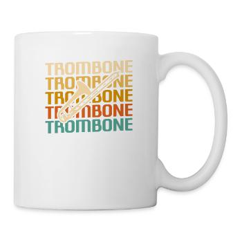 Instrument de joueur de trombone classique vintage rétro - Mug blanc - blanc - Droite
