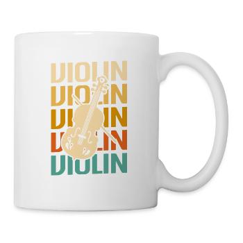 Retro Vintage Classic Violin Instrument Guita - Mug - white - Right