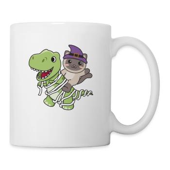 Cat Happy Halloween T-Rex Mummy Costume - Mug - white - Right