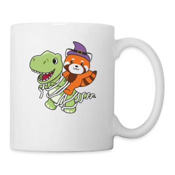 Rote Panda Happy Halloween T-Rex Mumie Kostüm - Tasse - Weiß - Rechts