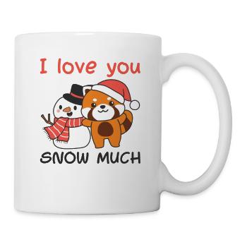 Red Panda I love you snow much snow pun - Mug - white - Right