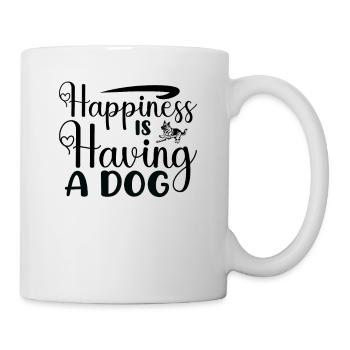 Le bonheur, c’est d’avoir un chien - Mug blanc - blanc - Droite