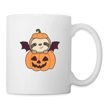 Sloth Halloween Pumpkin Bat Costume - Mug - white - Right