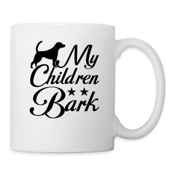 Meine Kinder bellen - Tasse - Weiß - Rechts
