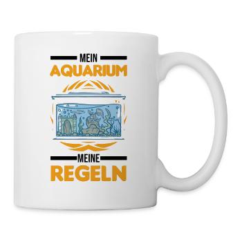 Mein Aquarium Meine Regeln Aquaristik Aquarist - Tasse - Weiß - Rechts