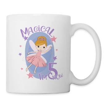 5 Years Old Bday Party 5th Birthday Girl Fairy - Mug - white - Right