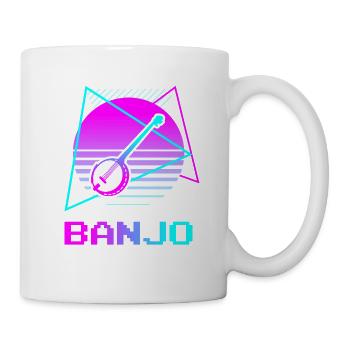 Retro Vintage Classic Banjo Instrument Banjoist - Mug - white - Right