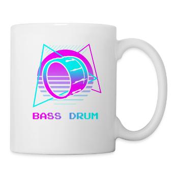 Retro Vintage Classic Bass Drum Instrument Drummer - Mug blanc - blanc - Droite