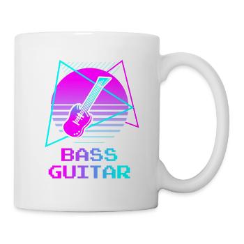 Retro Vintage Classic Bass Guitar Instrument Guita - Mug - white - Right