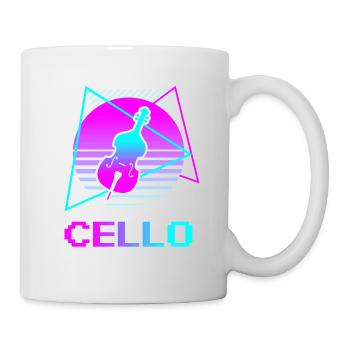 Instrument de violoncelle classique rétro vintage - Mug blanc - blanc - Droite