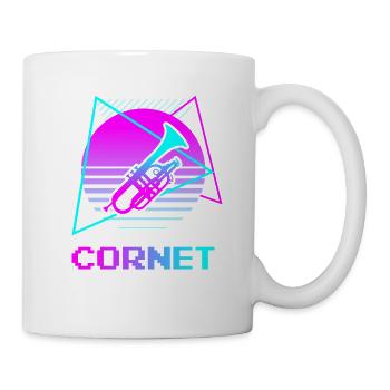 Retro Vintage Classic Cornet Player Instrument - Mug - white - Right