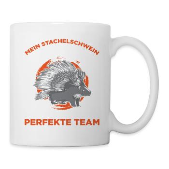 Mein Stachelschwein Und Ich Sind Das Perfekte Team - Tasse - Weiß - Rechts
