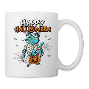 Halloween Katze Mumie - Tasse - Weiß - Rechts