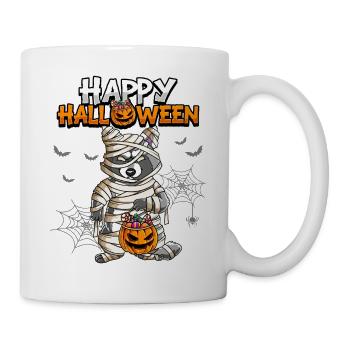 Halloween Waschbär Mumie - Tasse - Weiß - Rechts