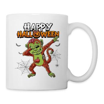 Halloween Affe Zombie - Tasse - Weiß - Rechts