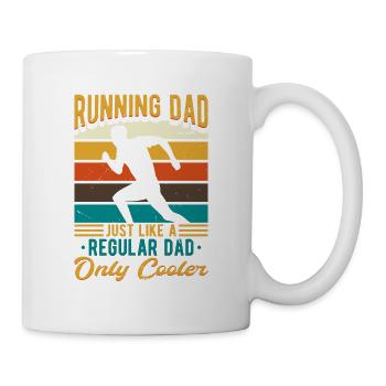 Laufender Vater Wie Ein Normaler Vater Nur Cooler - Tasse - Weiß - Rechts