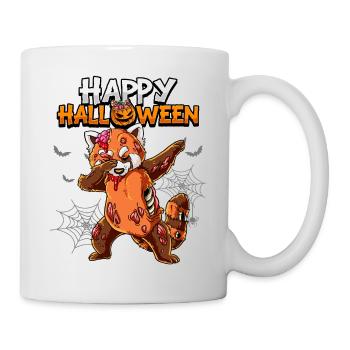Halloween Roter Panda Zombie - Tasse - Weiß - Rechts