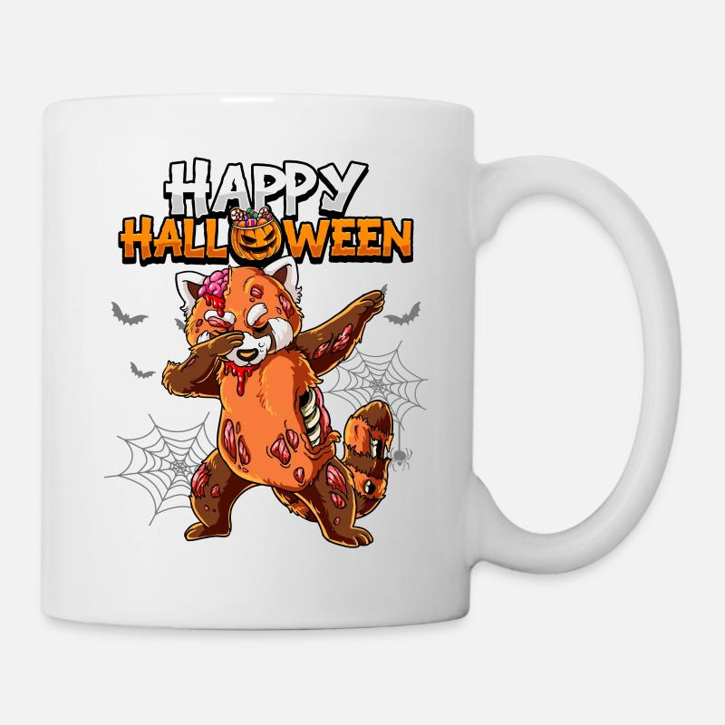 Halloween Panda Rouge Zombie - Mug blanc - blanc