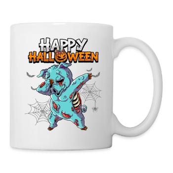 Halloween Schwein Zombie - Tasse - Weiß - Rechts