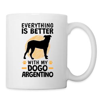 Tout va mieux avec un Dogo Argentino - Mug blanc - blanc - Droite