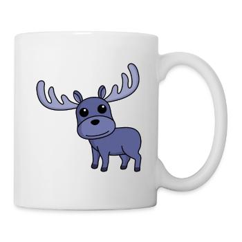 Elch Comic Tier - Tasse - Weiß - Rechts