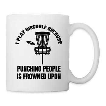 Discgolf lustige Discgolfspieler Spruch Discgolfer - Tasse - Weiß - Rechts