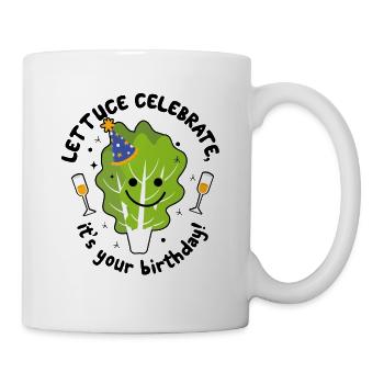 Vegan Lettuce Birthday Greeting Natal Day - Mug - white - Right
