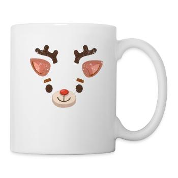 Rentier Weihnachtspyjama Hirschgeweih Xmas PJs - Tasse - Weiß - Rechts