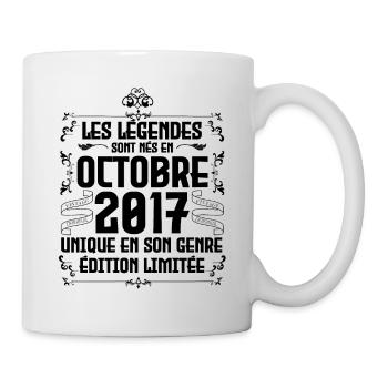 Les Légendes Sont Nés En Octobre 2017 Anniversaire - Mug blanc - blanc - Droite
