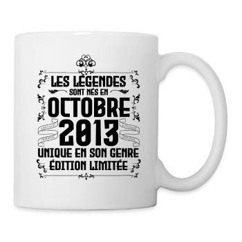 Les Légendes Sont Nés En Octobre 2013 Anniversaire - Mug blanc - blanc - Droite